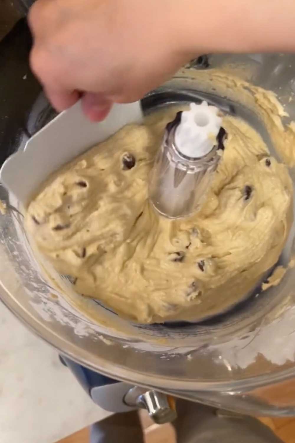 making-chocolate-chip-cookie-dough-in-ankarsrum-mixer